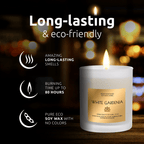 Soy Wax Candle in Glass Jar White Gardenia Clean Burn up to 80 Hours Handmade in USA Natural and Safe by Relaxcation 10 oz