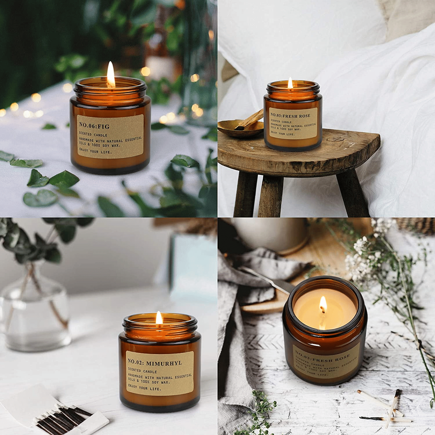 YFYTRE 6 Pack Candles for Home Scented Aromatherapy Candle Gift Set for Women Soy Wax Long Lasting Amber Jar Candles Gift for Birthday Mother's Valentine's Day Present EasyOptionXY LLC