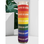 Love is Love Rainbow LGBTQ Pride Candle - 8" White, Unscented, Glass EasyOptionXY LLC