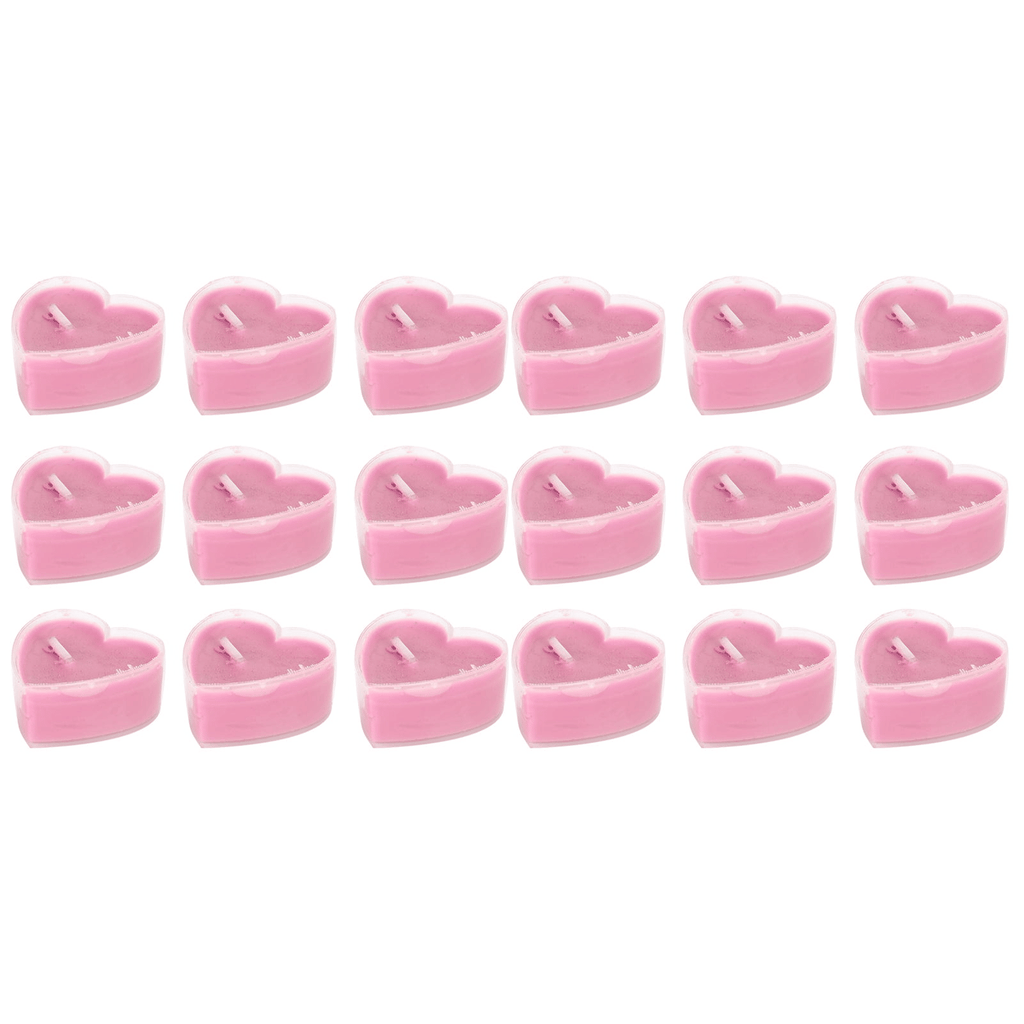 Mini Candle 18Pcs Heart Shaped Candle Mini Romantic Dinner Candlelight Decorations OrnamentsPink EasyOptionXY LLC
