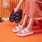 Platform Slippers Women's Summer Buckle Home Shoes Fashion Outdoor Wear Soft Bottom Sandals Pi-Mart