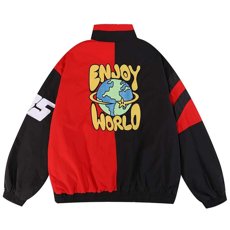 Loose Casual Stand Collar Motorcycle Style Jacket For Men Pi-Mart
