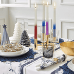 FCMSHAMD 9.6 inch 6pcs Dripless Taper Candles Smokeless Christmas Candles Luxury Candle Gift Set for Holiday Red+Purple+Blue Unscented EasyOptionXY LLC