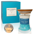 Sea Salt Scented Candles for Home-Jar candles 3.5 oz - Wooden Wick Candle-Candles Gift for Women -Aromatherapy candles