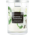 Aromascape PT41917 2-Wick Scented Jar Candle, Jasmine & Gardenia, 19-Ounce, White