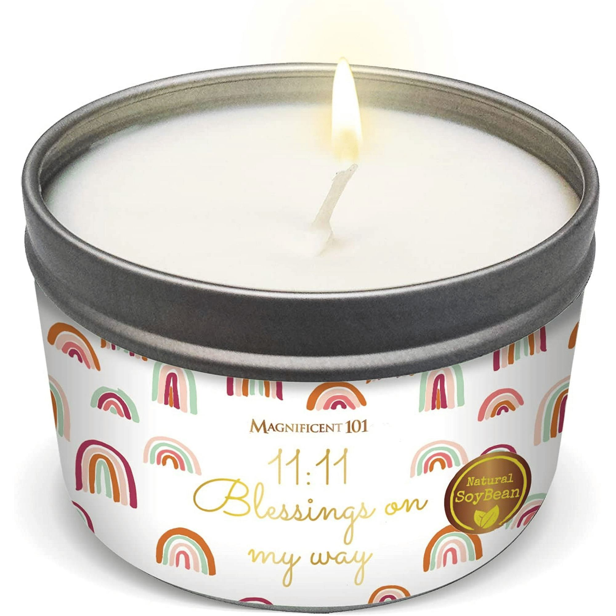 Magnificent 101 Long Lasting Affirmation Candle | 6 Oz - 35 Hour Burn | Soy Wax Smudge Candle For House Energy Cleansing, Purification & Manifestation | 11:11 Blessings on My Way EasyOptionXY LLC