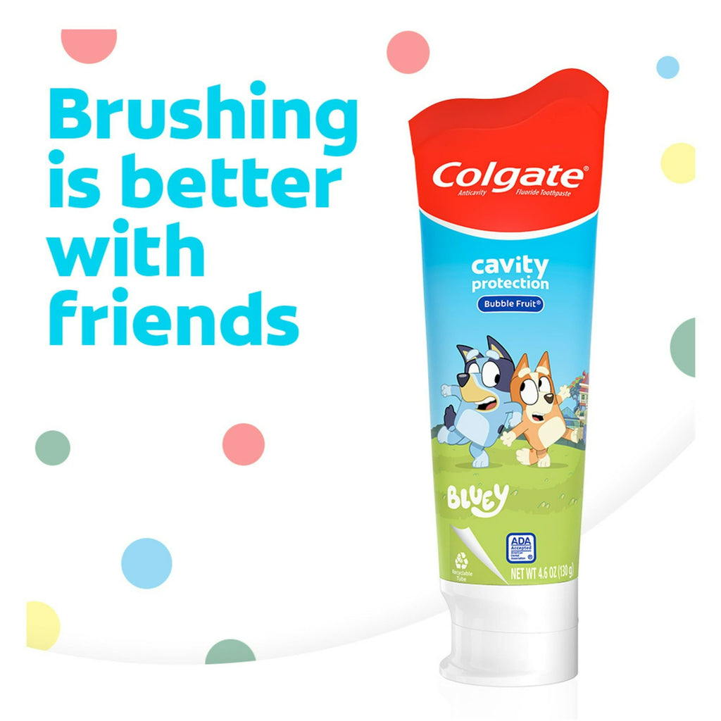 Colgate Bluey Kids Toothpaste with Fluoride; Mild Bubble Fruit Flavor; 4.6 oz