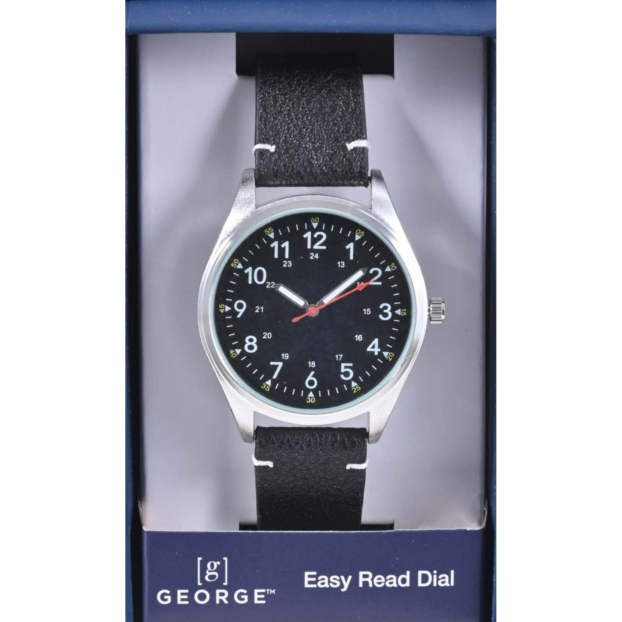 George Adult Male Analog Watch in Black and Silver Case (42033WMM) EasyOptionXY LLC