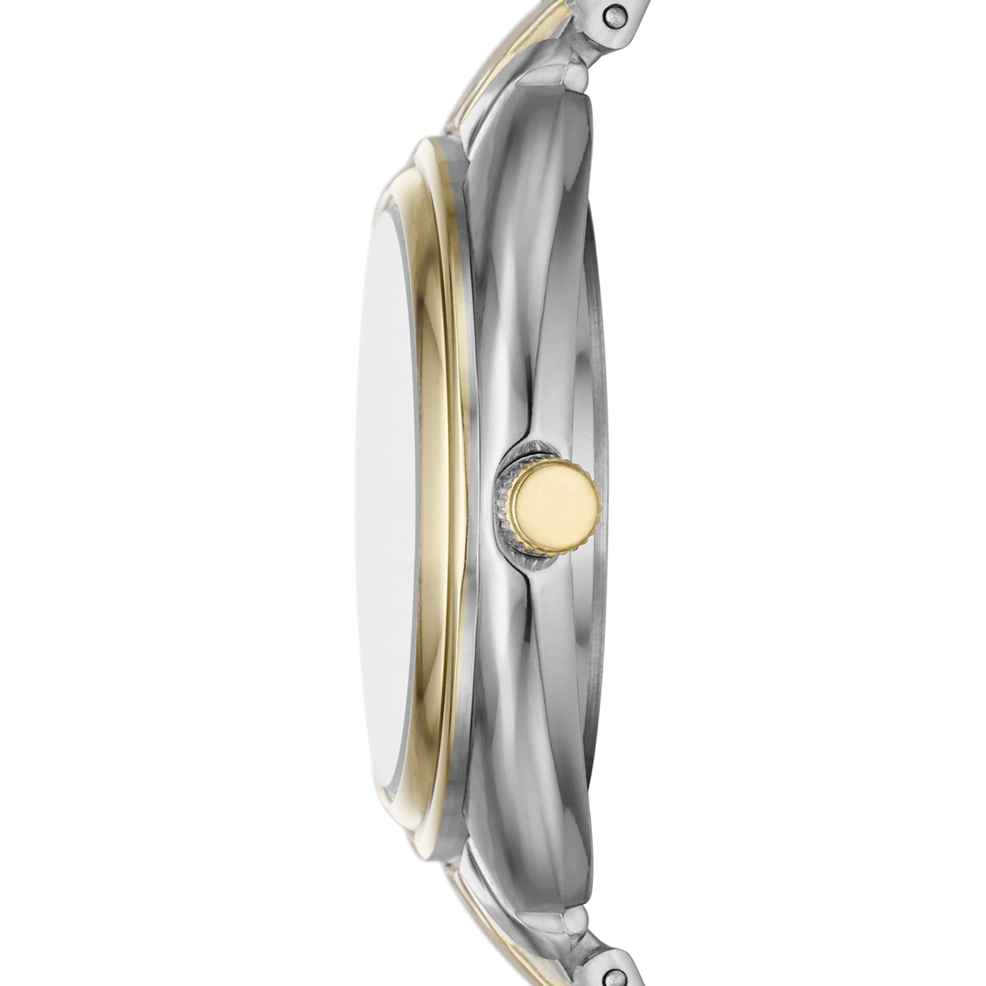 Time & Tru Women's Wristwatch: Two Tone Silver and Gold Round Case, 3 Link Bracelet (FMDOTT098) EasyOptionXY LLC