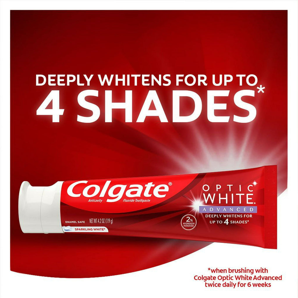 Colgate Optic White Advanced Teeth Whitening Toothpaste; Icy Fresh; 3.2 oz; 3 Pack EasyOptionXY LLC
