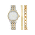 Time and Tru Women's Two Tone Round Watch and Link and Bangle Bracelet Set, 3-Piece EasyOptionXY LLC