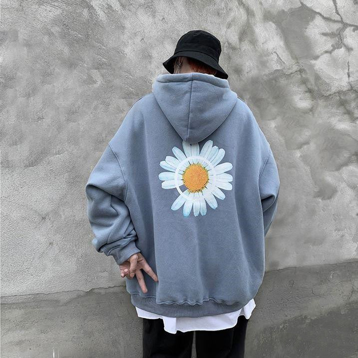 Daisy print hooded sweatshirt Pi-Mart