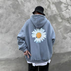Daisy print hooded sweatshirt Pi-Mart