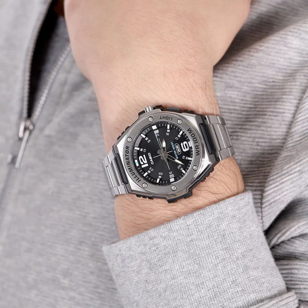 Casio Men's Illuminator Quartz Black Dial Stainless Steel Watch MWA100HD-1AV EasyOptionXY LLC