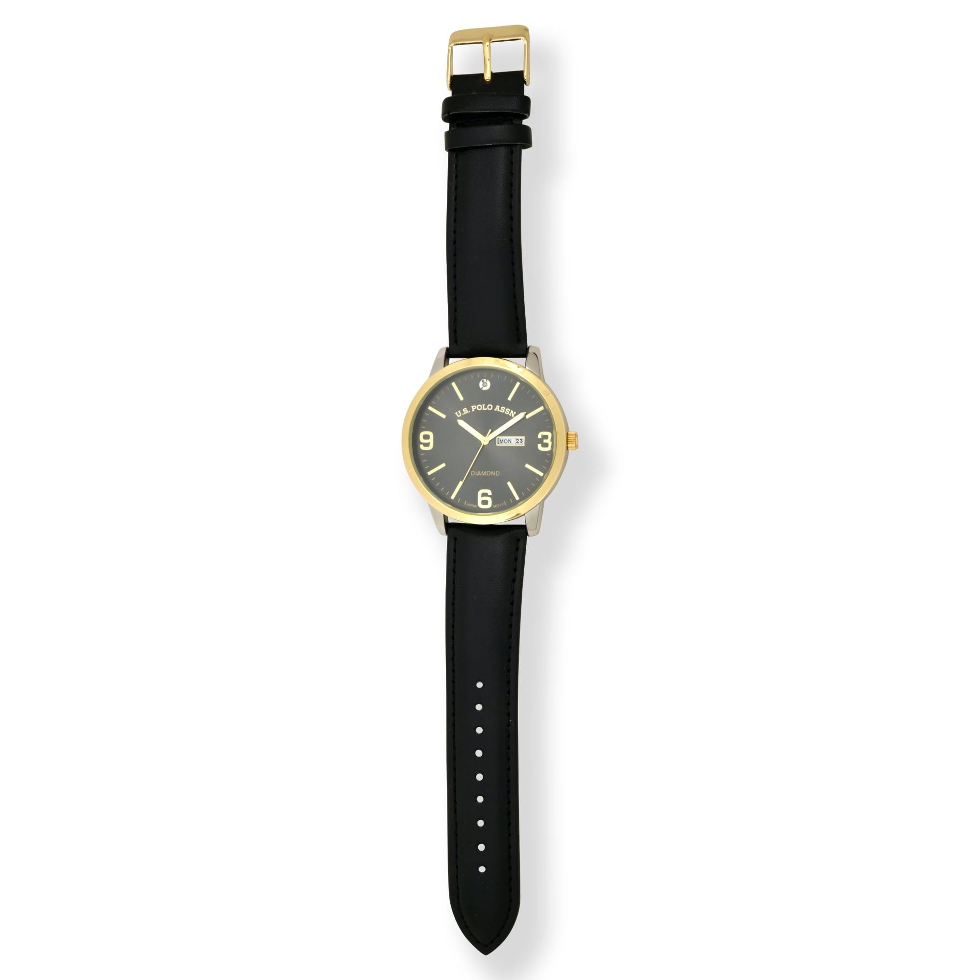 U.S. Polo Assn. Adult Male Classic Watch with Gold Bezel (USC50586WM) EasyOptionXY LLC