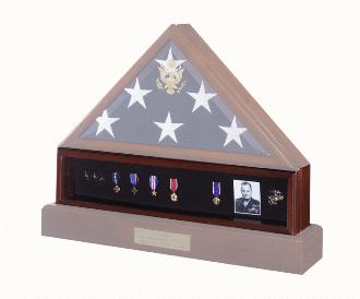 Medal Display Case, Pedestal & Medal Cherry Holder Case The Military Gift Store