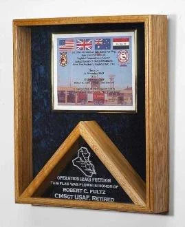 Large Military Flag Shadow Box and Medal Display. The Military Gift Store