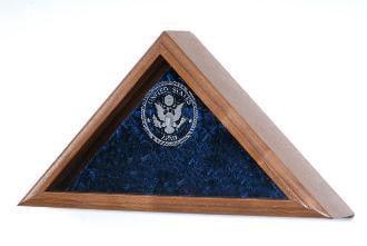 Personalized Flag Case, With Laser Engraved Glass For Large Flag - Mahogany The Military Gift Store