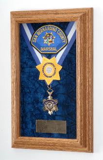 Single Medal Display Case, Wood Awards Display Case - Solid Oak The Military Gift Store