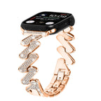 7-word Diamond Alloy Metal Classic Style Watch Band Pi-Mart