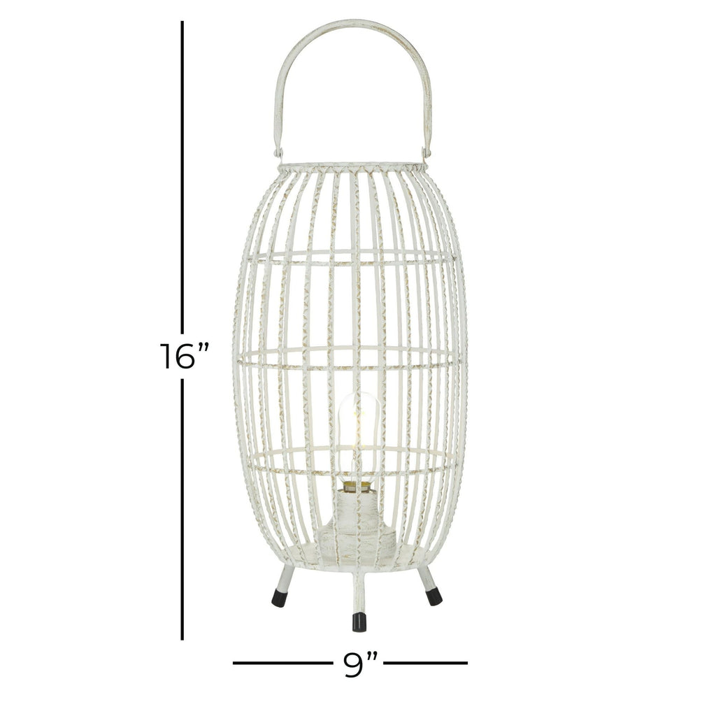 DecMode 9"W, 16"H Metal Modern Candle Lantern, White, 1 - Piece EasyOptionXY LLC