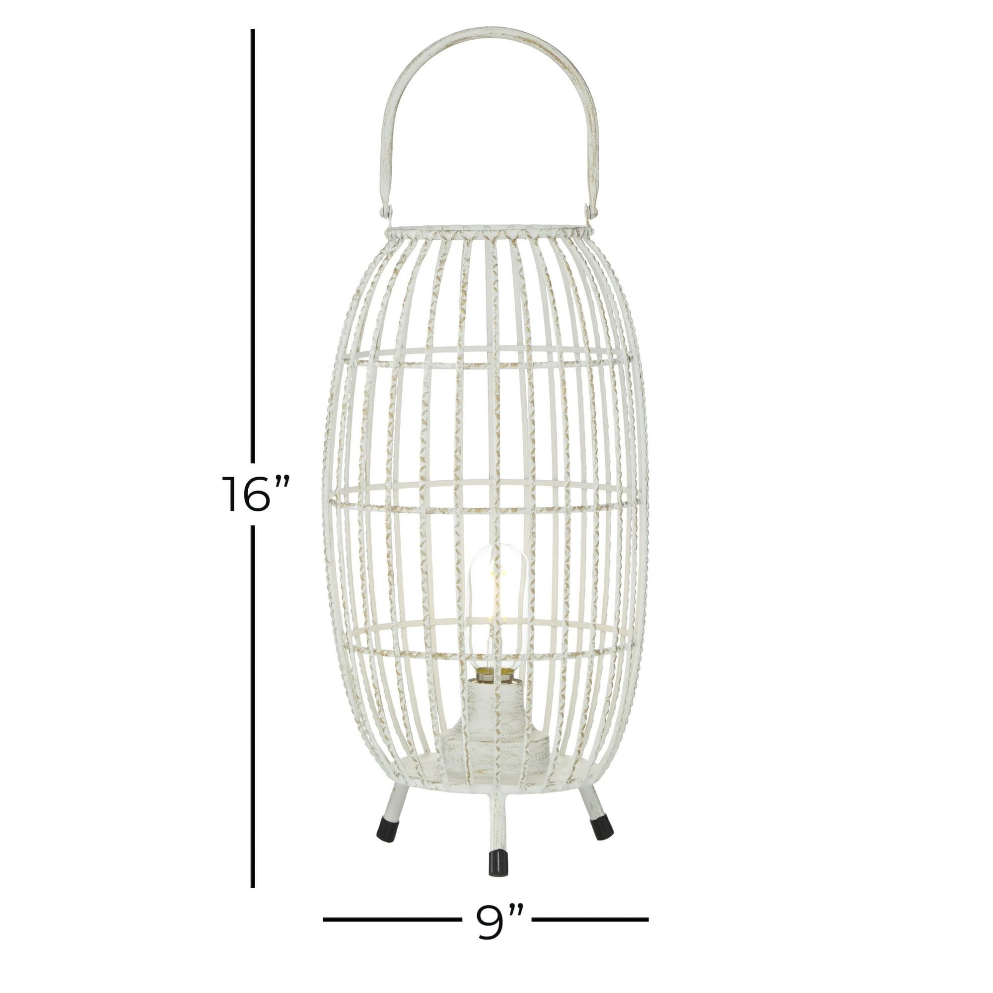 DecMode 9"W, 16"H Metal Modern Candle Lantern, White, 1 - Piece EasyOptionXY LLC