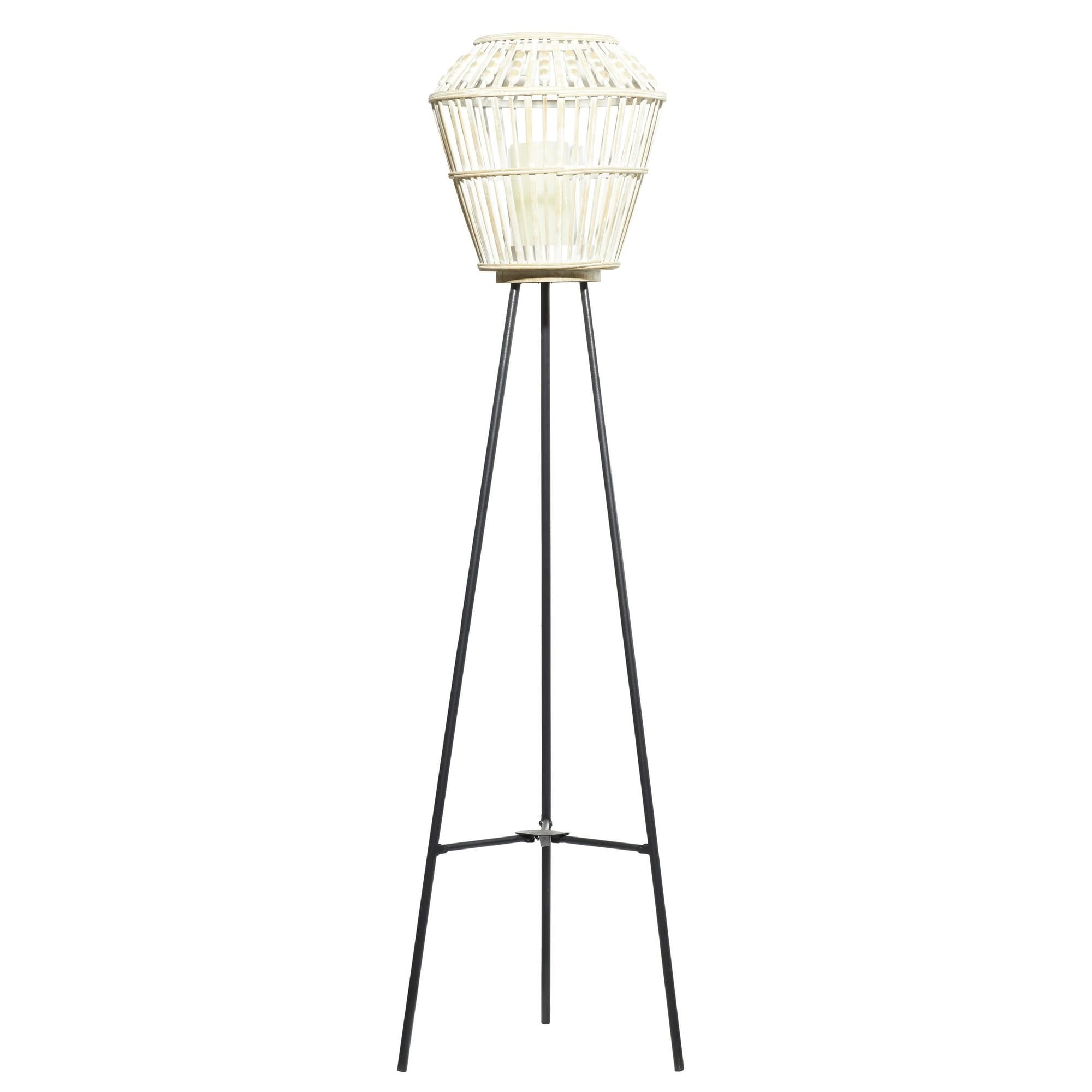 DecMode 13"W, 55"H Metal Natural Candle Lantern, White, 1 - Piece EasyOptionXY LLC
