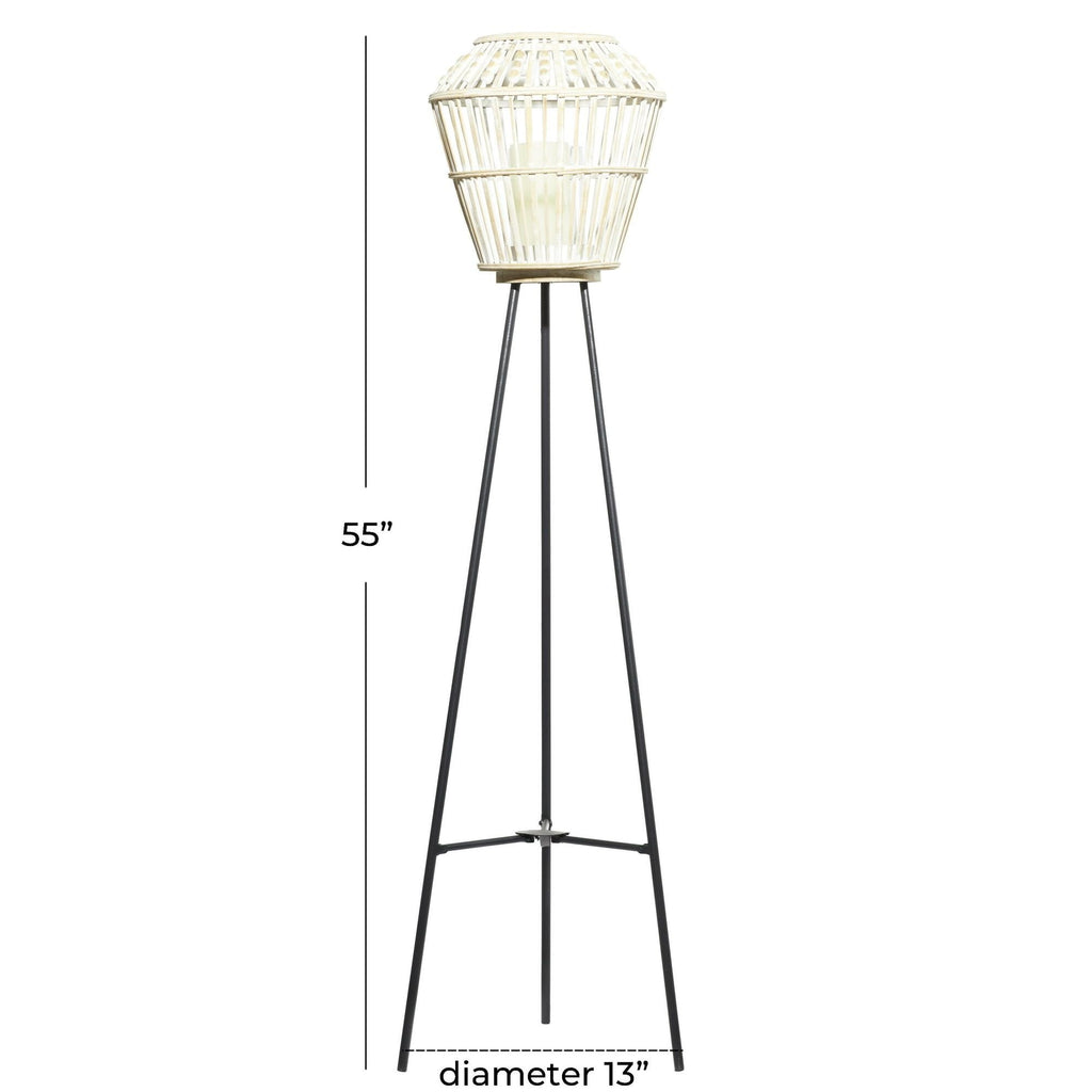 DecMode 13"W, 55"H Metal Natural Candle Lantern, White, 1 - Piece EasyOptionXY LLC