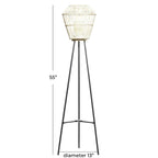 DecMode 13"W, 55"H Metal Natural Candle Lantern, White, 1 - Piece EasyOptionXY LLC