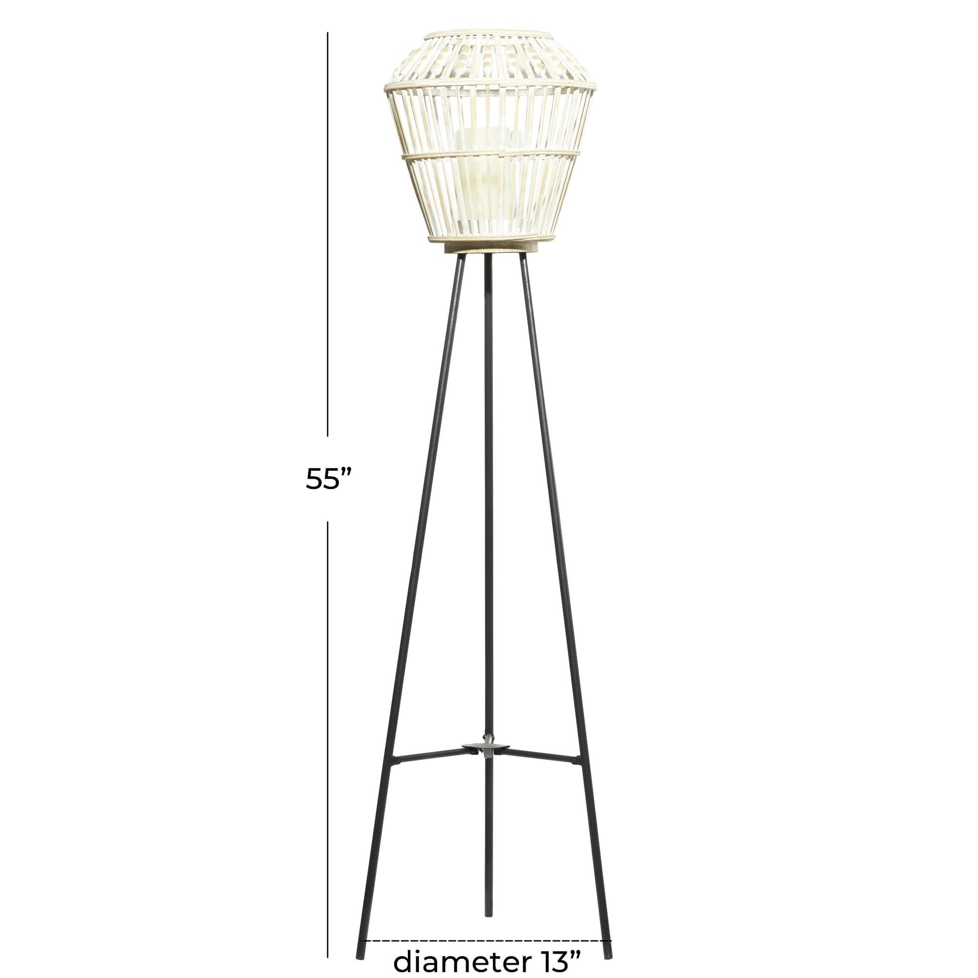 DecMode 13"W, 55"H Metal Natural Candle Lantern, White, 1 - Piece EasyOptionXY LLC