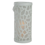 9" White Battery Operated Faux Flame LED Tabletop Lantern EasyOptionXY LLC