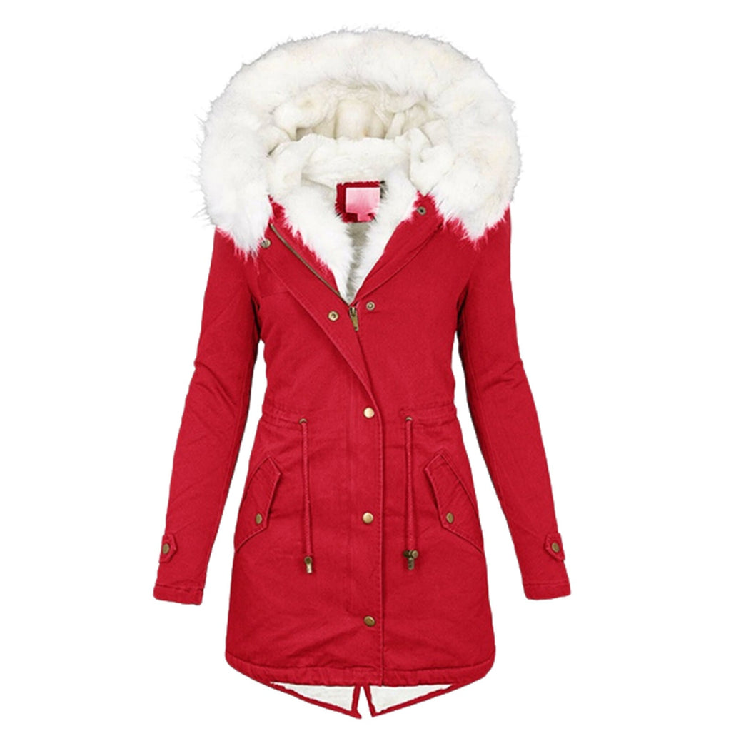Women's cotton padded jacket with white collar Pi-Mart