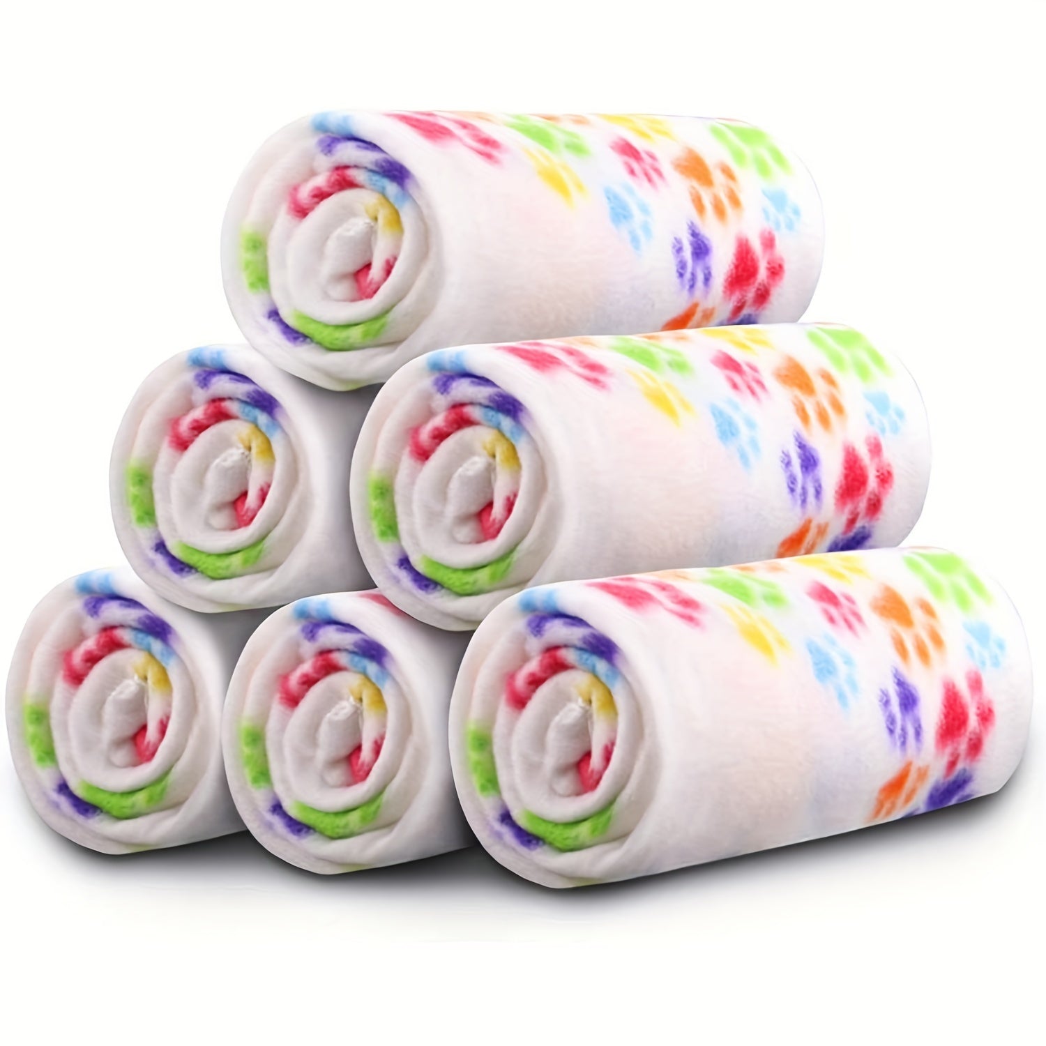 6-Pack of Warm Paw Print Dog Blanket Bed Covers to Keep Your Furry Pets Cozy! Lootquake LLC