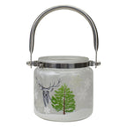 4" Deer Pine and Snowflakes Hand Painted Flameless Glass Candle Lantern EasyOptionXY LLC