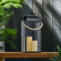 Ashuelot Stainless Steel Outdoor 19" Lantern, Black EasyOptionXY LLC