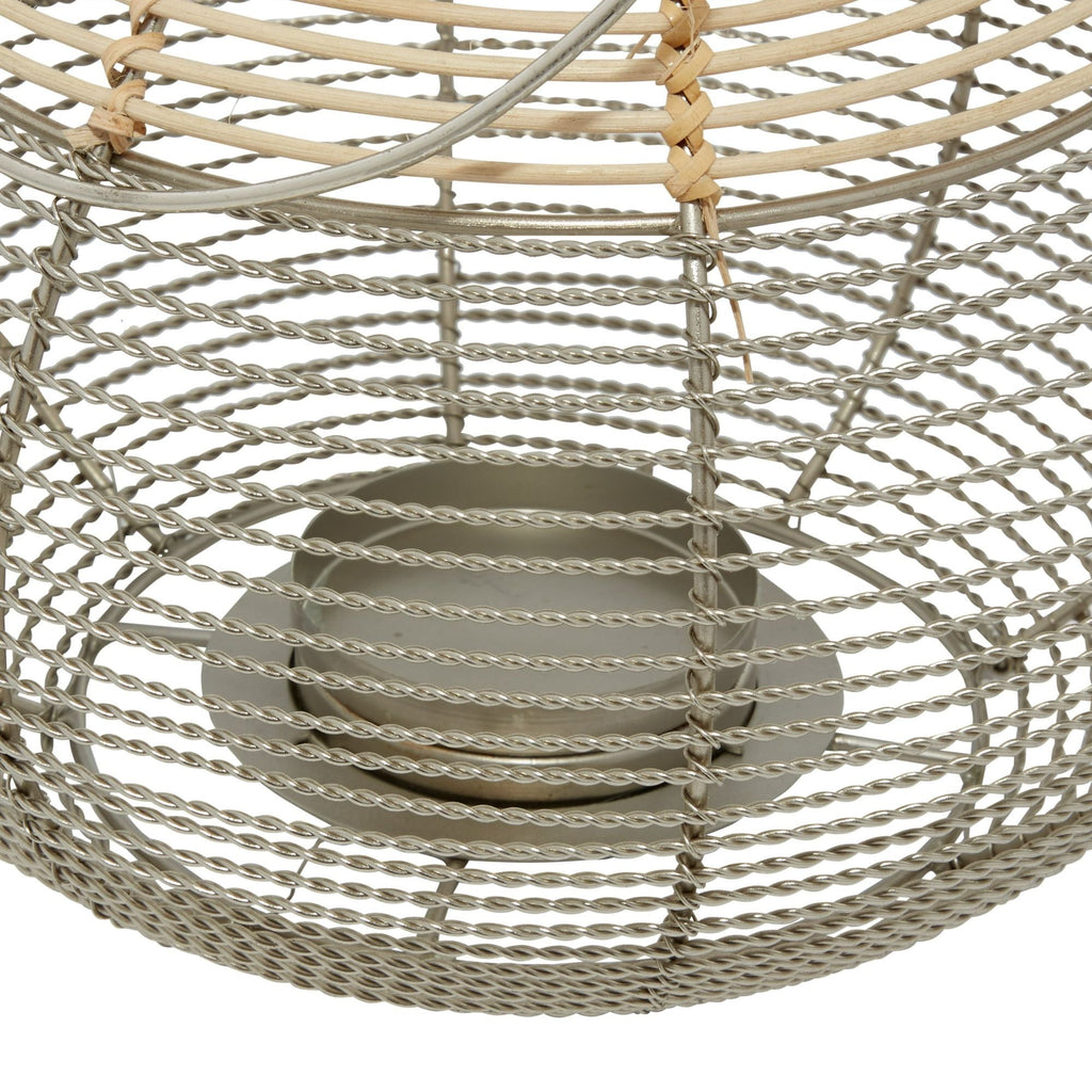 DecMode 11"W, 12"H Metal Contemporary Candle Lantern, Silver, 1 - Piece EasyOptionXY LLC