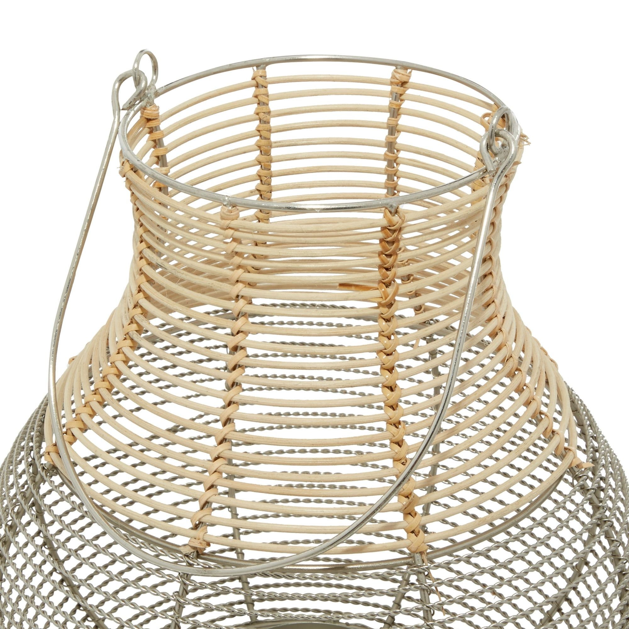 DecMode 11"W, 12"H Metal Contemporary Candle Lantern, Silver, 1 - Piece EasyOptionXY LLC