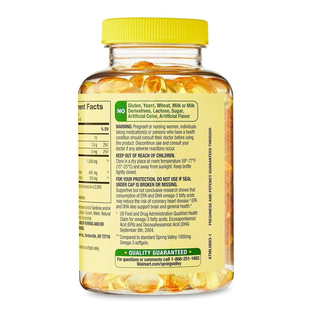 Spring Valley Proactive Support Omega-3 Mini from Fish Oil; 1000 mg; 120 Count EasyOptionXY LLC