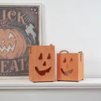 Northlight 8" Orange Wood Jack O Lantern Halloween Candle Lantern EasyOptionXY LLC