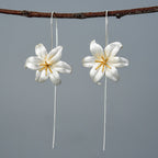 Female lily sterling silver S925 earrings Pi-Mart