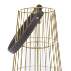 DecMode 2 Holder Gold Metal Decorative Candle Lantern with Leather Straps, Set of 2 EasyOptionXY LLC