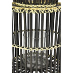 Decmode - 14' x 18' Large Cylindrical Black Rattan Rustic Lantern, Birdcage Shape EasyOptionXY LLC