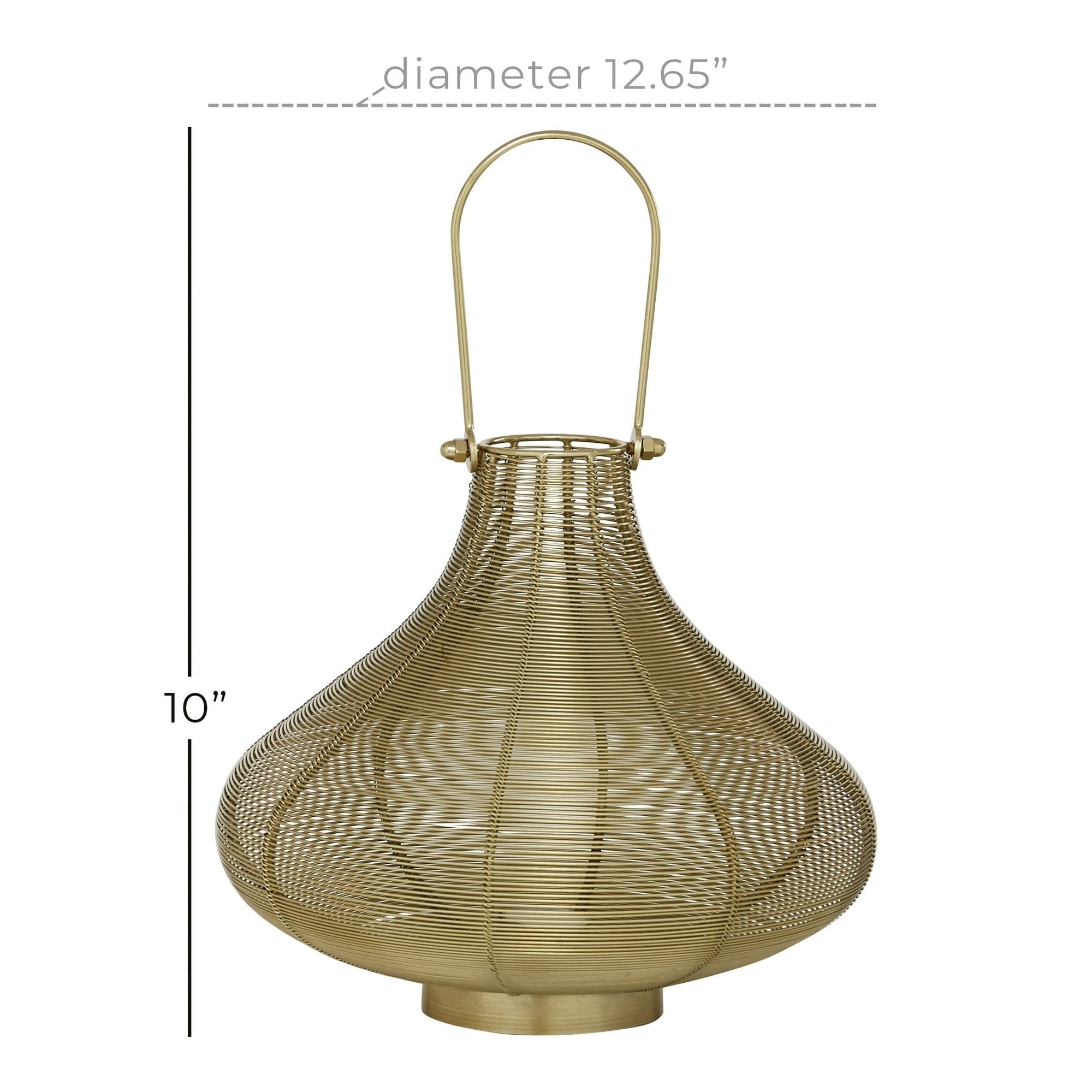 DecMode Gold Outdoor Hanging Lantern