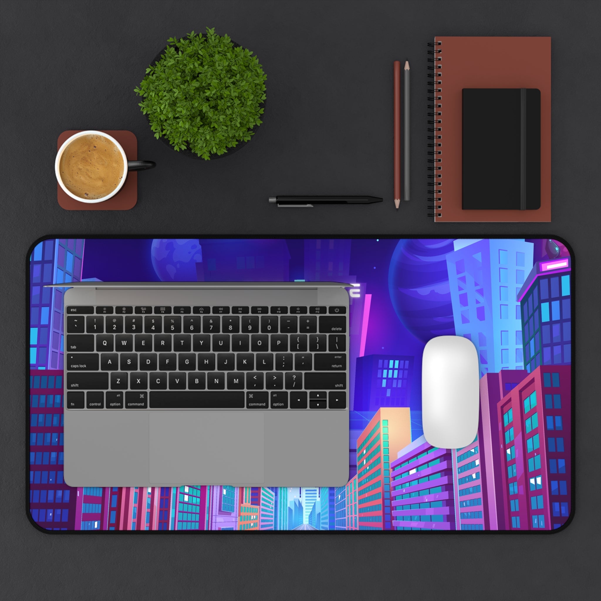 Cyber City Desk Mat — 'LootQuake Holiday Series' Gaming Mousepad Lootquake LLC