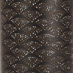 DecMode Modern Style Large Black Cylinder Metal Lantern with Pierced Metal Boho Pattern on Metal Base, 10' x 27' EasyOptionXY LLC