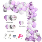129Pcs Purple And Gold Balloons For Happy Birthday Foil Balloons Banner Circle Dots Garland Birthday Party Decorations Birtdhay Ballons Decoration