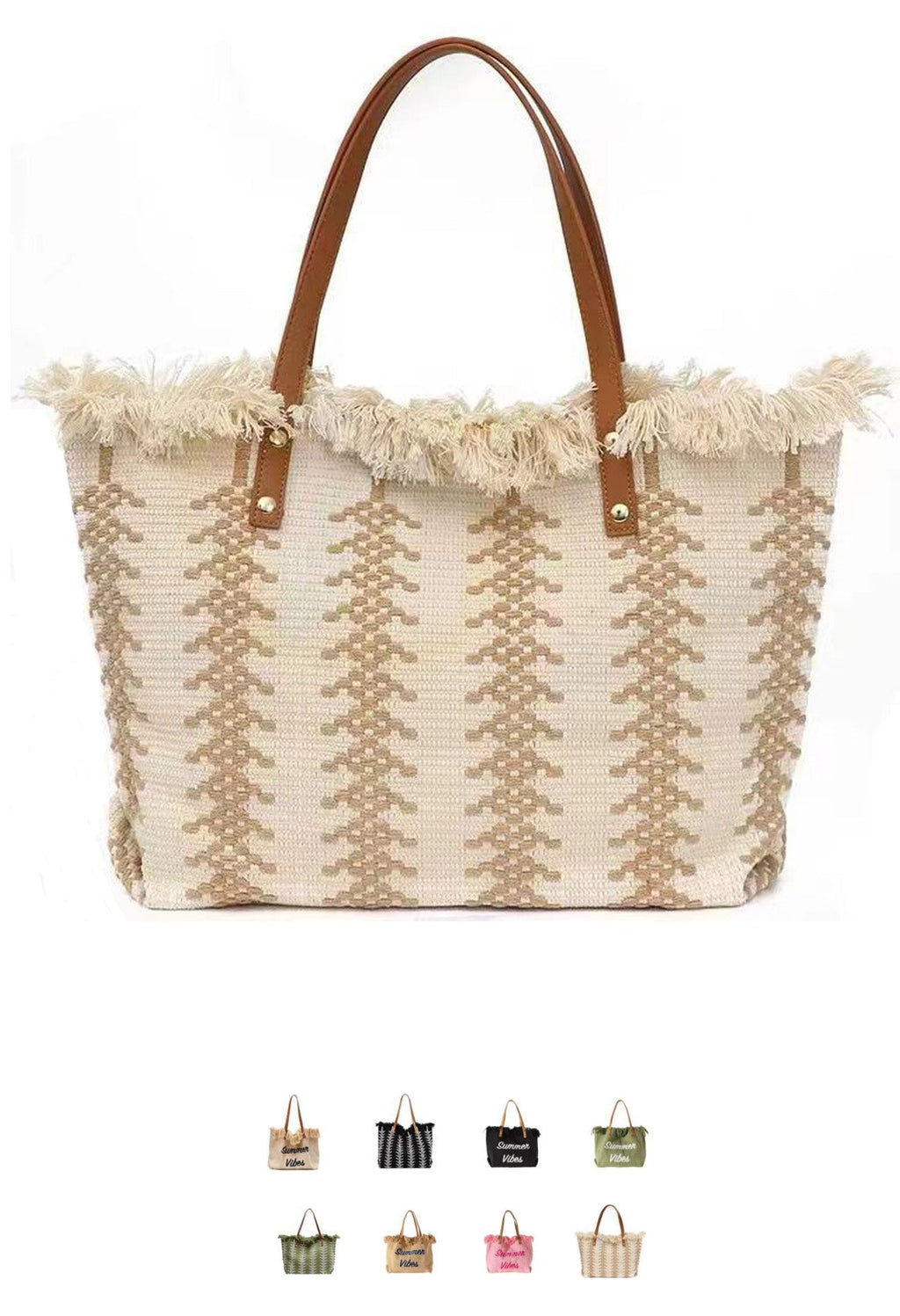 Bohemian canvas woven tote bag simple ethnic purse - SJB-DIAMOND ELITES