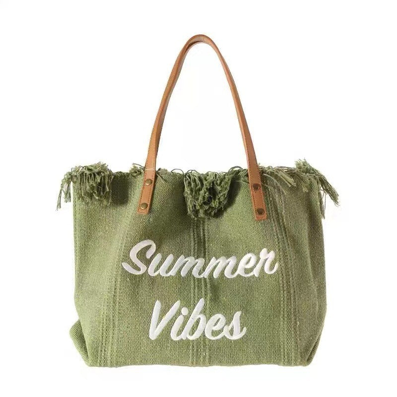 Bohemian canvas woven tote bag simple ethnic purse - SJB-DIAMOND ELITES