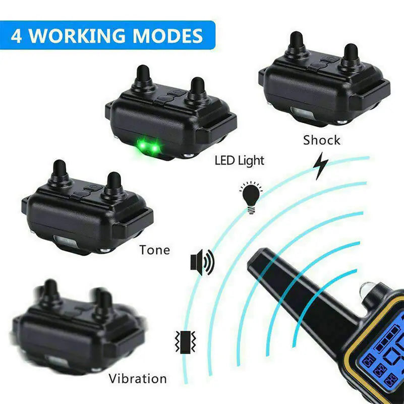 2700 FT Remote Dog Shock Training Collar Rechargeable Waterproof LCD Pet Trainer Pi-Mart