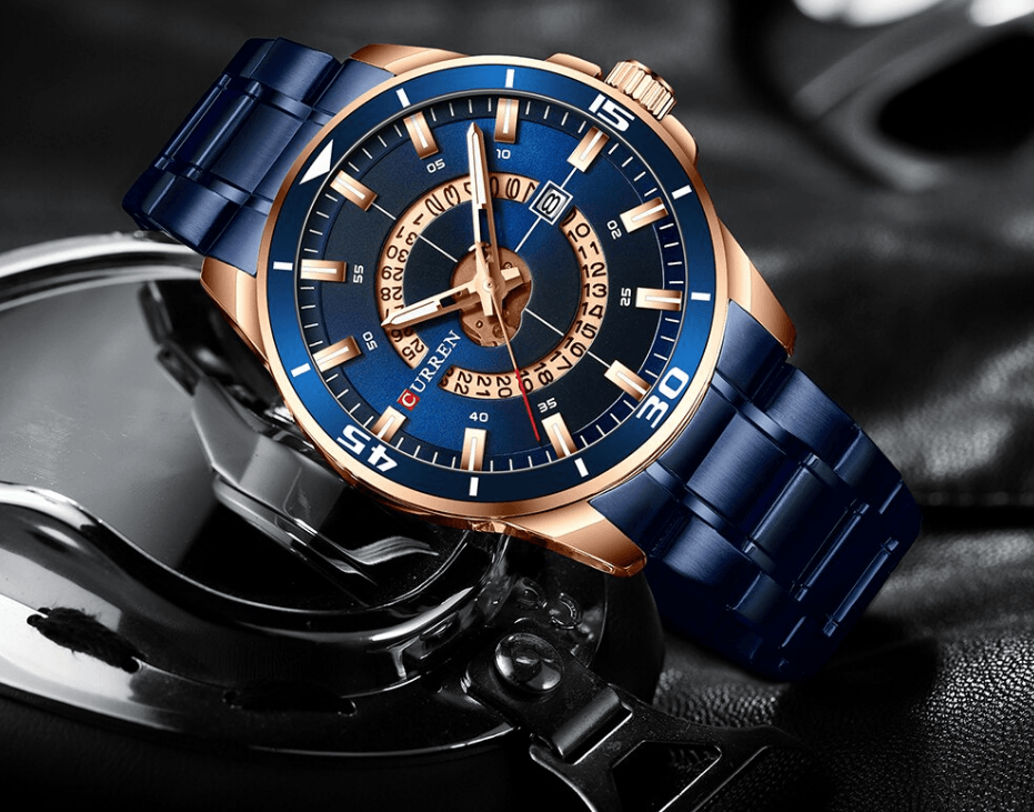 Men's  Modern Sports Waterproof Watch Luxury Unique Design  Fluorescent Hands Perfect Gift Stevvex